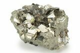 Striated, Pyrite Crystal Cluster - Peru #238861-1